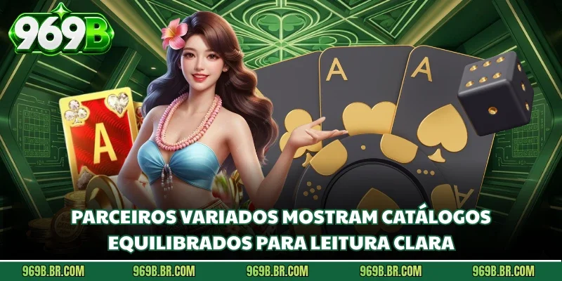 Parceiros variados mostram catálogos equilibrados para leitura clara